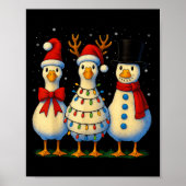 Hugvyn Christmas_ Funny Santa Goose Silly Merry Go ポスター (正面)