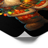 Hugvyn Christmas_ Patchwork Dabbing Santa Claus Xm ポスター (角)