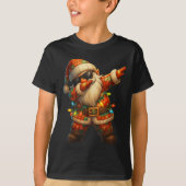 Hugvyn Christmas_ Patchwork Dabbing Santa Claus Xm Tシャツ (正面)