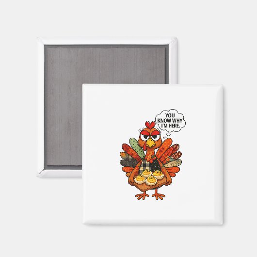 Hugvyn Deviled Eggs You Know Why Im Here Thanksgiv マグネット (正面/裏面)