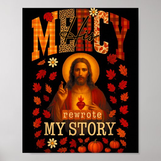 Hugvyn Fall His Mercy Rewrote My Story クリスチャン J ポスター (正面)