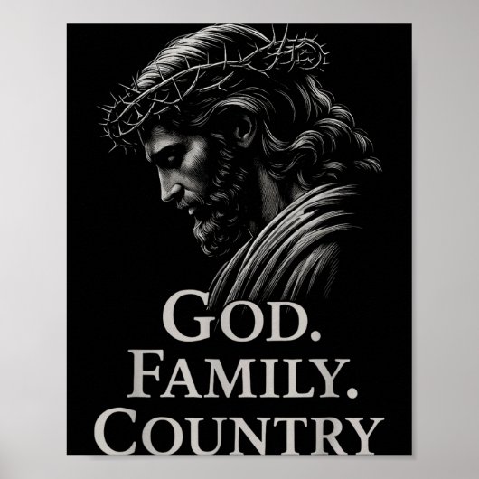 Hugvyn God Family Country Jesus Christian Faith Mi ポスター (正面)
