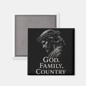 Hugvyn God Family Country Jesus Christian Faith Mi マグネット (正面/裏面)