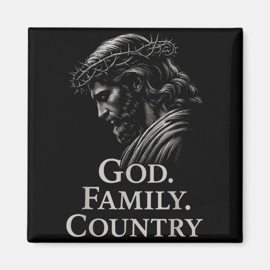 Hugvyn God Family Country Jesus Christian Faith Mi マグネット (正面)