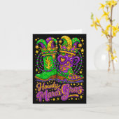 Hugvyn Howdy Mardi Gras Western Boot Cowgirl Louis カード (黄色い花)