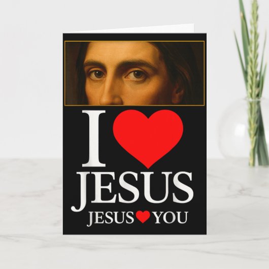 Hugvyn I Love Jesus I Heart Jesus Faith American C カード (正面)