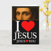 Hugvyn I Love Jesus I Heart Jesus Faith American C カード (黄色い花)