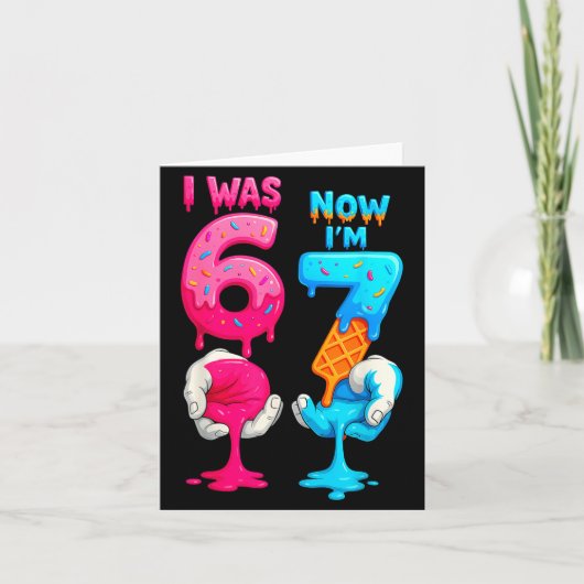 Hugvyn I Was 6 Now I'm 7 Year Old Birthday Six Sev カード (正面)