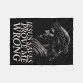 Hugvyn Jesus Saves, Prove Me Wrong Christian Faith フリースブランケット (正面(横))