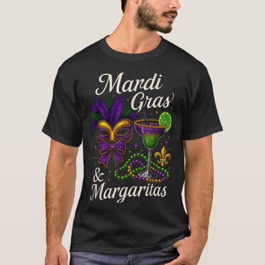 Hugvyn Mardi Gras And Margaritas Louisiana New Orl Tシャツ (正面)