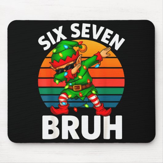Hugvyn Six Seven 6 7 Meme Dabbing Elf Merry Christ マウスパッド (正面)