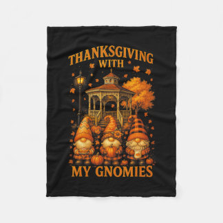 Hugvyn Thanksgiving With My Gnomies Fall Autumn Gn フリースブランケット