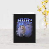 Huh Cat間抜けミームおもしろいOdd Bootleg Specific Da カード (黄色い花)