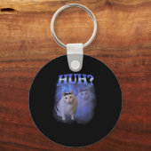 Huh Cat間抜けミームおもしろいOdd Bootleg Specific Da キーホルダー (正面)