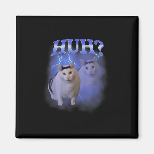 Huh Cat間抜けミームおもしろいOdd Bootleg Specific Da マグネット (正面)