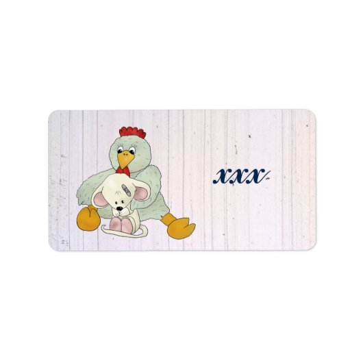 Huhn und Maus personalisiert ラベル (正面)