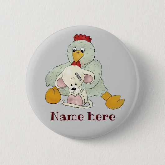 Huhn und Maus personalisiert 缶バッジ (正面)