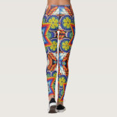 Huichol Beadworkメキシコフォーク – アートビーズワークヨガ レギンス (裏面)