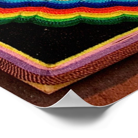 Huichol String Art，メキシコラージフォトオンキャンバス ポスター (角)