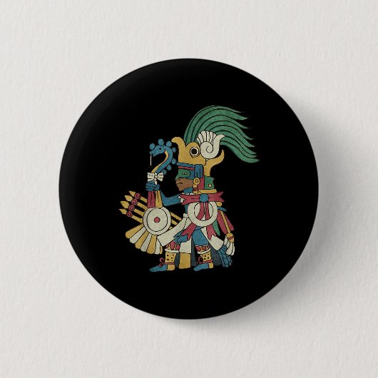 Huitzilopochtli神アステカ神話アステカマヤンス 缶バッジ (正面)