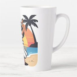 Hula dance beach party sunset tropical island art カフェラテマグ