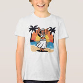 Hula dance beach party sunset tropical island art トライブレンドＴシャツ (正面)