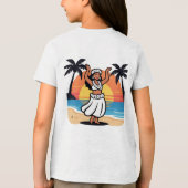 Hula dance beach party sunset tropical island art トライブレンドＴシャツ (裏面)