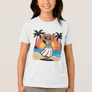 Hula dance beach party sunset tropical island art トライブレンドＴシャツ