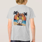 Hula dance beach party sunset tropical island art トライブレンドＴシャツ (裏面)