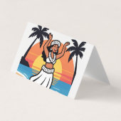 Hula dance beach party sunset tropical island art 名刺 (正面)