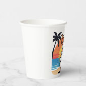 Hula dance beach party sunset tropical island art 紙コップ (右)