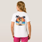 Hula dance beach party sunset tropical island art tシャツ (裏面フル)