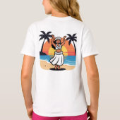 Hula dance beach party sunset tropical island art tシャツ (裏面)