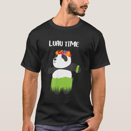Hula Dancing Panda Hawaiian Luau Tシャツ (正面)