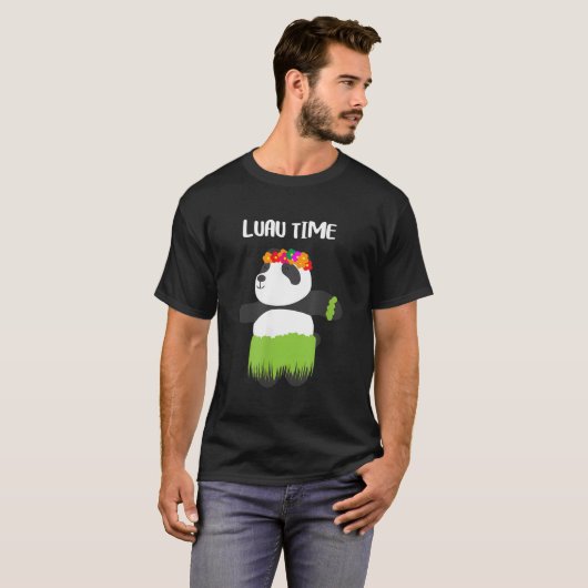 Hula Dancing Panda Hawaiian Luau Tシャツ (正面フル)