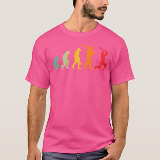 Human おもしろい Cricket Evolution おもしろい Cricket Tシャツ (正面)