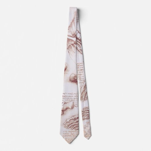 Human Anatomy Foot Bones by Leonardo da Vinci ネクタイ (正面)