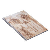 Human Anatomy Skeleton Bones by Leonardo da Vinci ノートブック (右側)