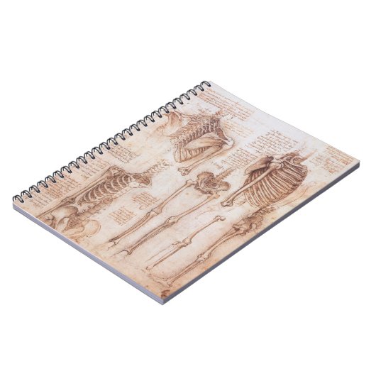 Human Anatomy Skeleton Bones by Leonardo da Vinci ノートブック (左側)