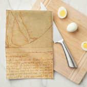 Human Anatomy, Vitruvian Man byレオナルド・ダ・ヴィンチ キッチンタオル (四つ折り)