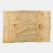 Human Anatomy, Vitruvian Man byレオナルド・ダ・ヴィンチ キッチンタオル (横)