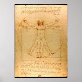 Human Anatomy, Vitruvian Man byレオナルド・ダ・ヴィンチ ポスター