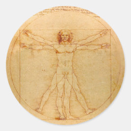 Human Anatomy, Vitruvian Man byレオナルド・ダ・ヴィンチ ラウンドシール
