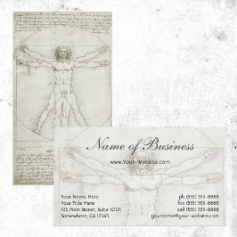 Human Anatomy, Vitruvian Man byレオナルド・ダ・ヴィンチ 名刺