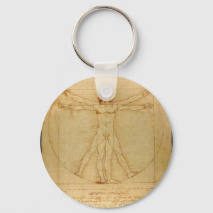 Human Anatomy, Vitruvian Man by Leonardo da Vinci キーホルダー