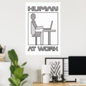 Human At Work 18 x 24ポスタープリント ポスター (ホームオフィス)