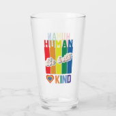 Human | Be Kind | Rainbow | LGBTQ タンブラーグラス (裏面)