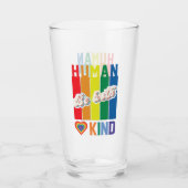 Human | Be Kind | Rainbow | LGBTQ タンブラーグラス (正面)