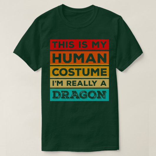 Human Costume Dragon Fire Halloween Beast Wings 1 Tシャツ (デザイン正面)