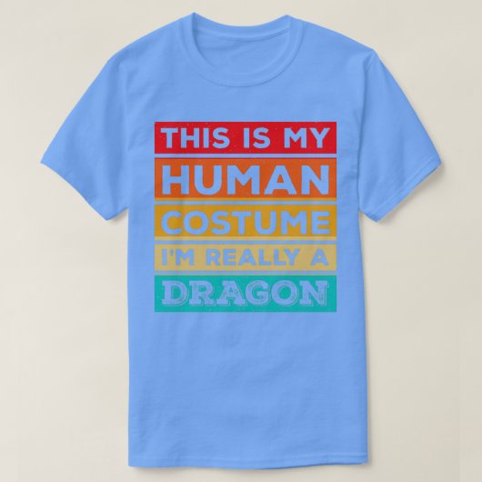 Human Costume Dragon Fire Halloween Beast Wings Tシャツ (デザイン正面)